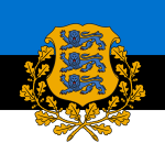 Flagge Estland mit Wappen