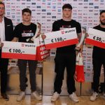 Vlnr.: Würth Bezirksleiter Heinz Parapatits, Philipp Trella (2. Platz), Felix Haas (1. Platz), Abdülkadir Yayla (3. Platz)